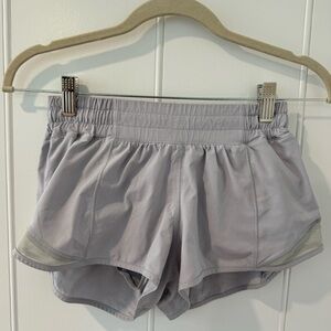 Light Gray Lululemon Hotty Hot 2.5” Shorts